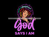 Afro Queen Woman Hair Positive Quotes Beautiful Strong Lovely Logo Banner SVG JPG PNG Vector Clipart Cricut Silhouette Cut Cutting