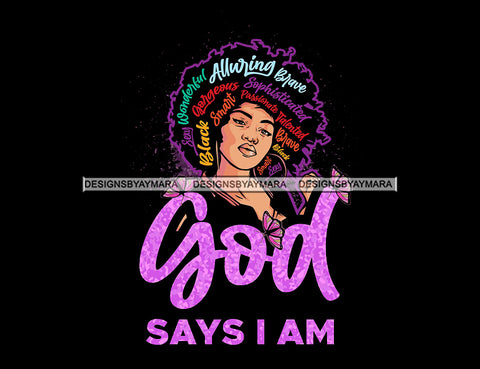 Afro Queen Woman Hair Positive Quotes Beautiful Strong Lovely Logo Banner SVG JPG PNG Vector Clipart Cricut Silhouette Cut Cutting