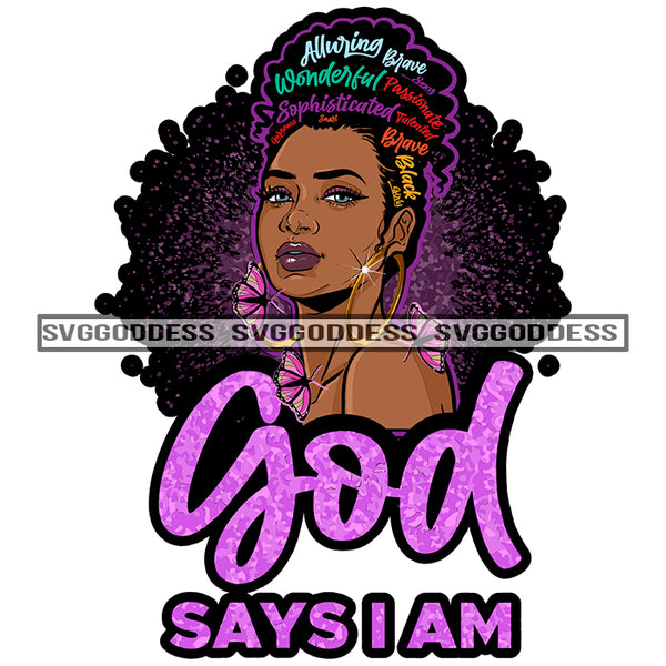 God Says I Am Wonderful SVG JPG PNG Vector Clipart Cricut Silhouette Cut Cutting1Words I