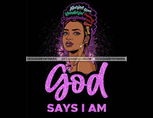 God Says I Am Wonderful SVG JPG PNG Vector Clipart Cricut Silhouette Cut Cutting1Words I