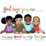 God Says You Are Bible Verses Kids Cuties Baby Boys Baby Girls Toddlers SVG JPG PNG Vector Clipart Cricut Silhouette Cut Cutting