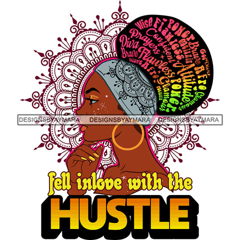 Beautiful Melanin Girl Hair Motivational Quote Strong Lovely Headwrap Logo SVG JPG PNG Vector Clipart Cricut Silhouette Cut Cutting