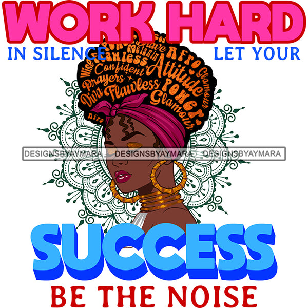 Beautiful Melanin Girl Hair Motivational Quote Special Unique Headwrap Logo SVG JPG PNG Vector Clipart Cricut Silhouette Cut Cutting