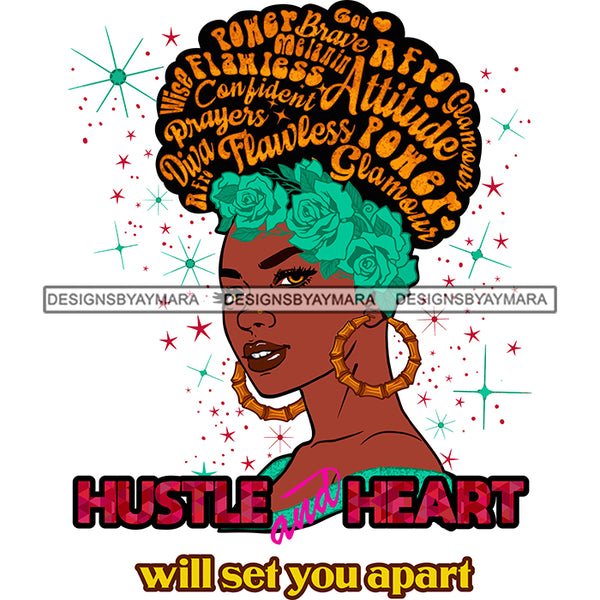 Beautiful Melanin Girl Hair Motivational Quote Special Successful Headwrap Logo SVG JPG PNG Vector Clipart Cricut Silhouette Cut Cutting