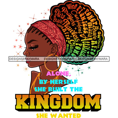 Beautiful Melanin Girl Hair Religious Quote Special Unique Headwrap Logo SVG JPG PNG Vector Clipart Cricut Silhouette Cut Cutting