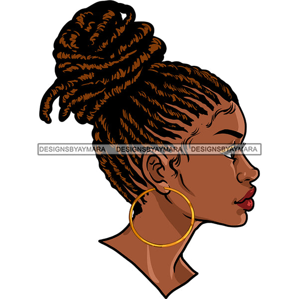 Black Queen Side View With Locs Sister Locs JPG PNG  Clipart Cricut Silhouette Cut Cutting