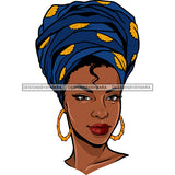 Black Queen With Blue Headwrap JPG PNG  Clipart Cricut Silhouette Cut Cutting