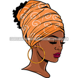 Black Queen With Orange Peach Headwrap JPG PNG  Clipart Cricut Silhouette Cut Cutting