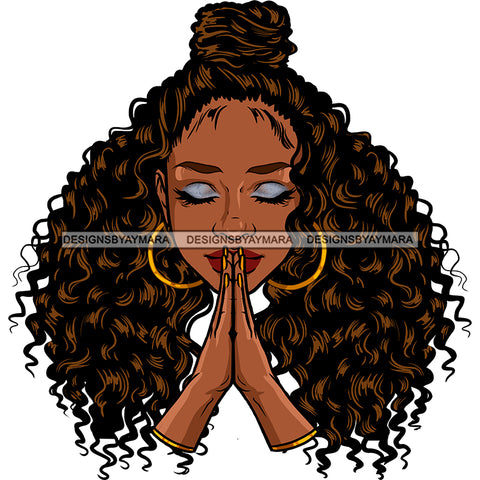 Black Queen In Prayer Praying JPG PNG  Clipart Cricut Silhouette Cut Cutting