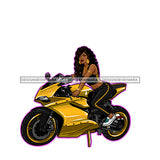 Sassy Diva On Yellow Motorcycle  JPG PNG  Clipart Cricut Silhouette Cut Cutting
