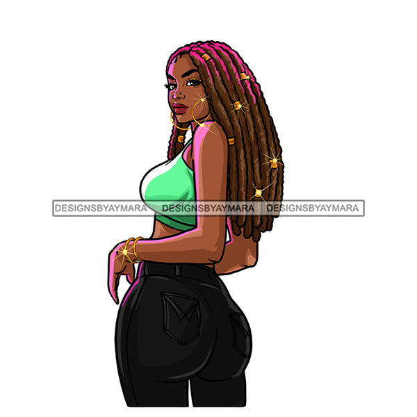 Sexy Diva Black Jeans Long Locs Sister Locs JPG PNG  Clipart Cricut Silhouette Cut Cutting