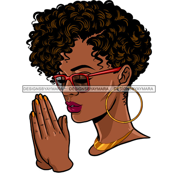 Black Queen Praying  JPG PNG  Clipart Cricut Silhouette Cut Cutting