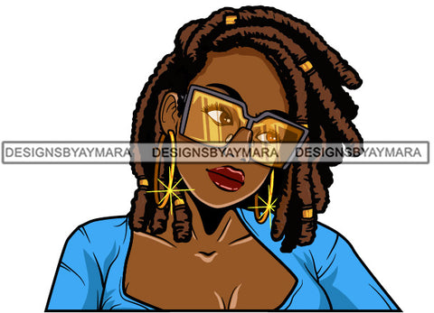 Afro Attractive Lola Sensual Urban Hipster Girl Bamboo Earrings Boss Lady Nubian Queen Melanin SVG Cutting Files For Silhouette Cricut and More