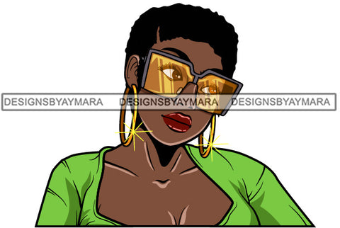 Afro Attractive Lola Sensual Urban Hipster Girl Bamboo Earrings Boss Lady Nubian Queen Melanin SVG Cutting Files For Silhouette Cricut and More