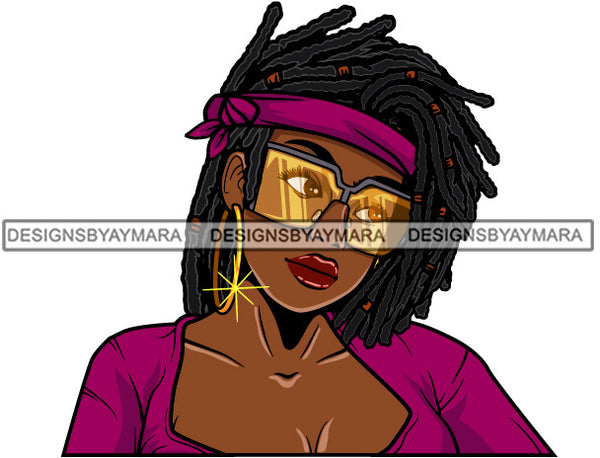 Afro Attractive Lola Sensual Urban Hipster Girl Bamboo Earrings Boss Lady Nubian Queen Melanin SVG Cutting Files For Silhouette Cricut and More