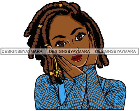 Afro Attractive Cute Lola Adorable Urban Hipster Girl Big Eyes Boss Lady Nubian Queen Melanin SVG Cutting Files For Silhouette Cricut and More