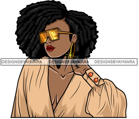 Afro Cute Lola Urban Hipster Girl Big Bamboo Earrings Boss Lady Black Woman Nubian Queen Melanin SVG Cutting Files For Silhouette Cricut and More