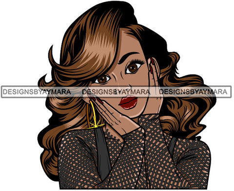 Afro Attractive Cute Lola Adorable Urban Hipster Girl Big Eyes Boss Lady Nubian Queen Melanin SVG Cutting Files For Silhouette Cricut and More