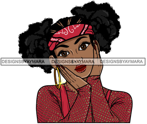 Afro Attractive Cute Lola Adorable Urban Hipster Girl Big Eyes Boss Lady Nubian Queen Melanin SVG Cutting Files For Silhouette Cricut and More