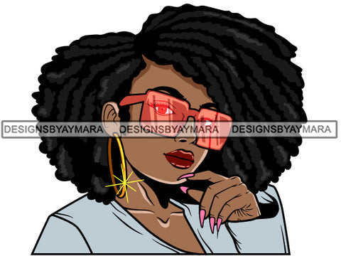 Afro Lola Boss Lady Flawless Strong Woman Attitude Long Nails Hipster Nubian Queen Melanin SVG Cutting Files For Silhouette Cricut and More