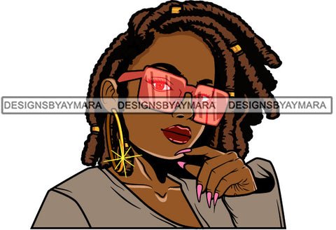 Afro Lola Boss Lady Flawless Strong Woman Attitude Long Nails Hipster Nubian Queen Melanin SVG Cutting Files For Silhouette Cricut and More