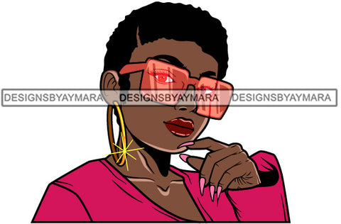 Afro Lola Boss Lady Flawless Strong Woman Attitude Long Nails Hipster Nubian Queen Melanin SVG Cutting Files For Silhouette Cricut and More