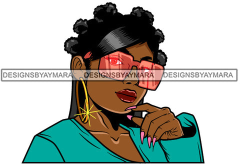 Afro Lola Boss Lady Flawless Strong Woman Attitude Long Nails Hipster Nubian Queen Melanin SVG Cutting Files For Silhouette Cricut and More