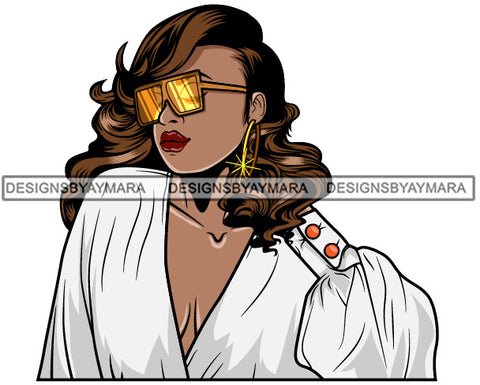 Afro Attractive Lola Sensual Urban Hipster Girl Bamboo Earrings Boss Lady Nubian Queen Melanin SVG Cutting Files For Silhouette Cricut and More