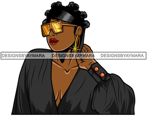 Afro Attractive Lola Sensual Urban Hipster Girl Bamboo Earrings Boss Lady Nubian Queen Melanin SVG Cutting Files For Silhouette Cricut and More