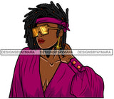 Afro Attractive Lola Sensual Urban Hipster Girl Bamboo Earrings Boss Lady Nubian Queen Melanin SVG Cutting Files For Silhouette Cricut and More