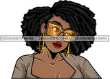 Afro Attractive Lola Sensual Urban Hipster Girl Bamboo Earrings Boss Lady Nubian Queen Melanin SVG Cutting Files For Silhouette Cricut and More