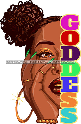 Afro Puff Goddess Quotes Half Face Long Nails Bamboo Earrings SVG Files For Cutting and More!