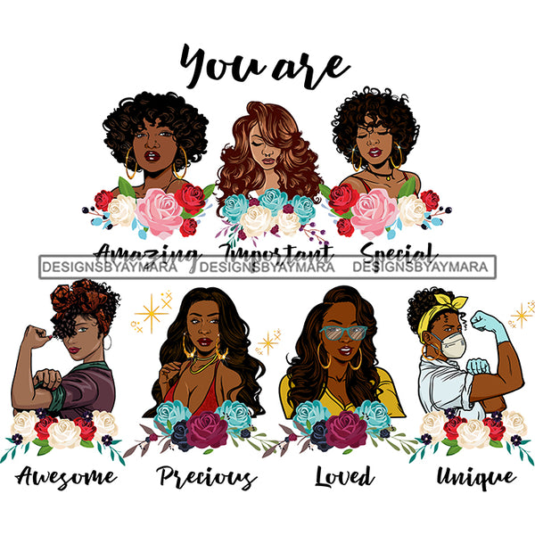 You Are Afro Woman Great Qualities Quotes Women Together Nubian Melanin Queen Black Girl Magic Layered SVG Cutting Files For Silhouette Cricut and More