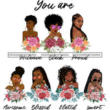 You Are Afro Woman Great Qualities Quotes Women Together Nubian Melanin Queen Black Girl Magic Layered SVG Cutting Files For Silhouette Cricut and More