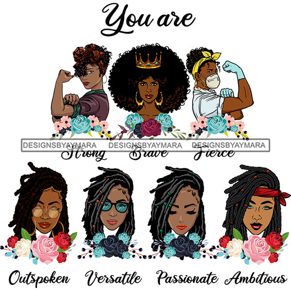 You Are Afro Woman Great Qualities Quotes Women Together Nubian Melanin Queen Black Girl Magic Layered SVG Cutting Files For Silhouette Cricut and More