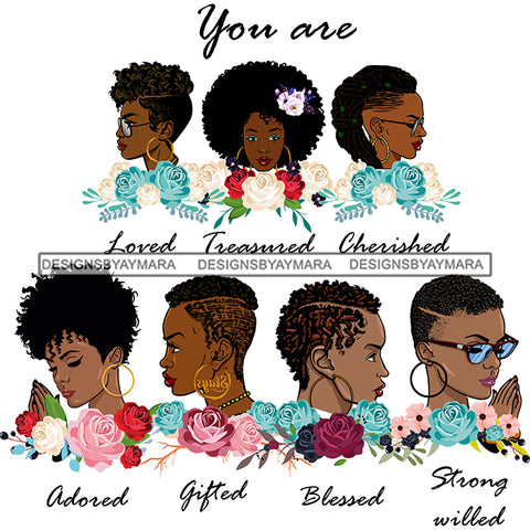 You Are Afro Woman Great Qualities Quotes Women Together Nubian Melanin Queen Black Girl Magic Layered SVG Cutting Files For Silhouette Cricut and More