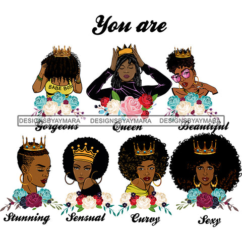 You Are Afro Woman Great Qualities Quotes Women Together Nubian Melanin Queen Black Girl Magic Layered SVG Cutting Files For Silhouette Cricut and More