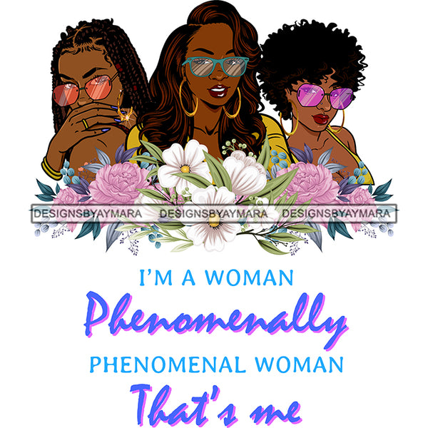 I'm A Woman Phenomenally Phenomenal Woman That's Me Afro Women Together Nubian Melanin Queen Black Girl Magic Layered SVG Cutting Files For Silhouette Cricut and More