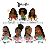 You Are Afro Woman Great Qualities Quotes Women Together Nubian Melanin Queen Black Girl Magic Layered SVG Cutting Files For Silhouette Cricut and More