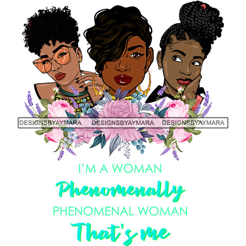 I'm A Woman Phenomenally Phenomenal Woman That's Me Afro Women Together Nubian Melanin Queen Black Girl Magic Layered SVG Cutting Files For Silhouette Cricut and More