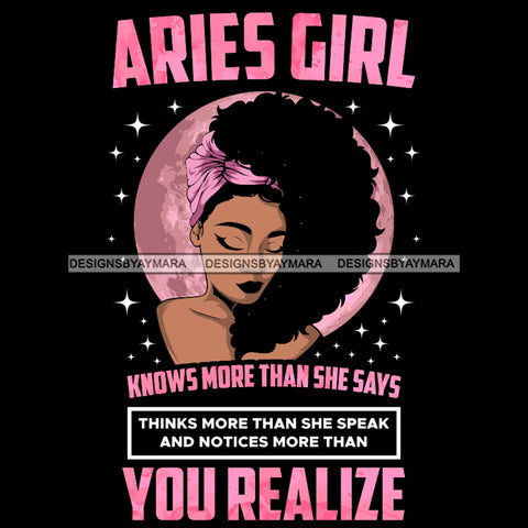 Aries Girl Knows More Than She Says SVG JPG PNG Vector Clipart Cricut Silhouette Cut Cutting