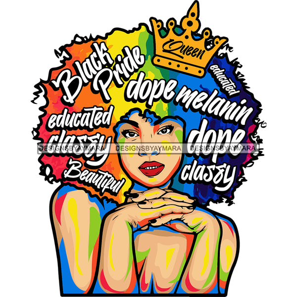 Queen Dope Black Pride Dope Classy  SVG JPG PNG Vector Clipart Cricut Silhouette Cut Cutting1Words I