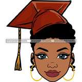 Afro Woman Graduate Wearing Cap Academic Achievement Diploma Graduation Short Hairstyle SVG JPG PNG Cutting Files For Silhouette Cricut More