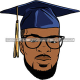 Afro Man Graduate Wearing Cap Achievement Diploma Success Certificate College SVG JPG PNG Cutting Files For Silhouette Cricut More