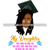 Afro Girl Graduation Quote Graduated Academy Certificate College Illustration SVG JPG PNG Vector Clipart Cricut Silhouette Cut Cutting