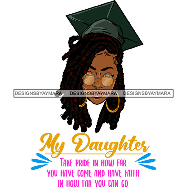 Afro Girl Graduation Quote Graduated Academy Certificate College Illustration SVG JPG PNG Vector Clipart Cricut Silhouette Cut Cutting