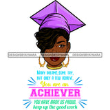 Afro Woman Graduate Wearing Cap Life Quotes Academic Achievement Diploma Graduation Short Hairstyle SVG JPG PNG Cutting Files For Silhouette Cricut More