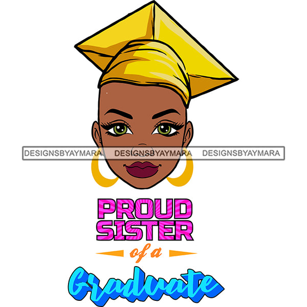 Afro Woman Graduate Wearing Cap Life Quotes Academic Achievement Diploma Graduation Bald Hairstyle SVG JPG PNG Cutting Files For Silhouette Cricut More