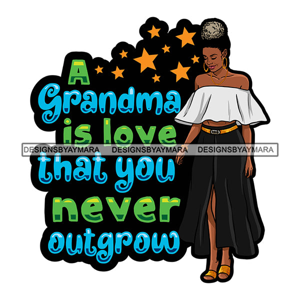 Grandma Mom Love Happy Mother's Day Celebration Granny Life Quotes Grey Up Do Hairstyle SVG JPG PNG Vector Clipart Cricut Silhouette Cut Cutting