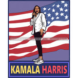Kamala Harris Speaking USA Flag JPG PNG  Clipart Cricut Silhouette Cut Cutting